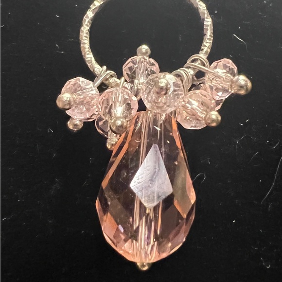 Handmade Pink Crystals Earrings NEW - Picture 3 of 4